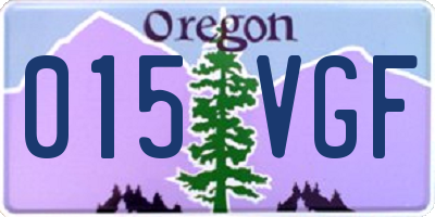 OR license plate 015VGF