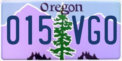 OR license plate 015VGO