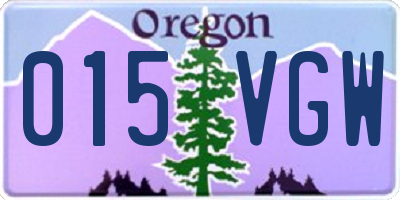 OR license plate 015VGW