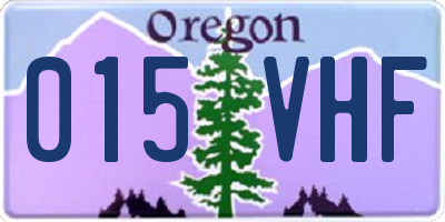 OR license plate 015VHF