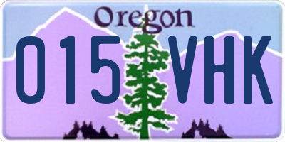 OR license plate 015VHK