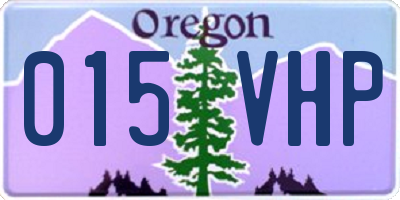 OR license plate 015VHP