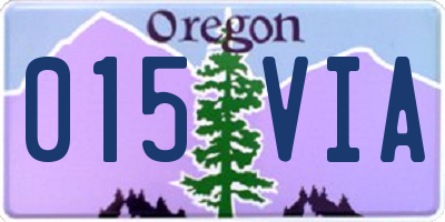 OR license plate 015VIA