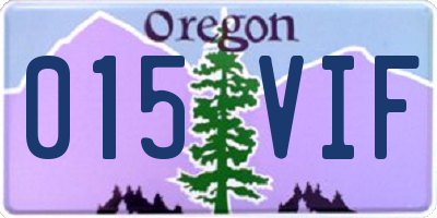 OR license plate 015VIF