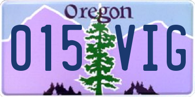 OR license plate 015VIG