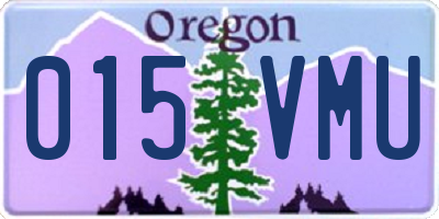 OR license plate 015VMU