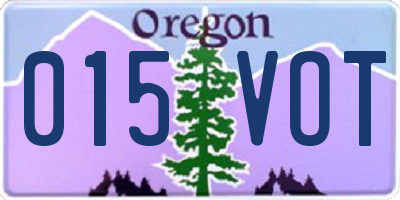OR license plate 015VOT