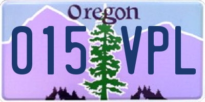 OR license plate 015VPL
