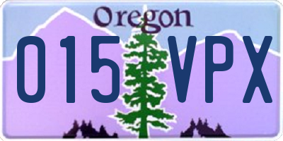 OR license plate 015VPX