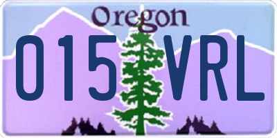 OR license plate 015VRL