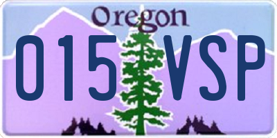 OR license plate 015VSP