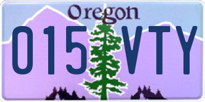 OR license plate 015VTY