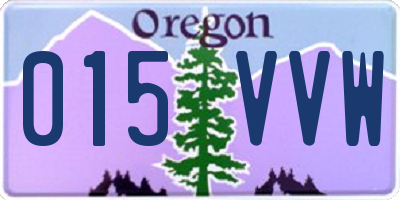 OR license plate 015VVW