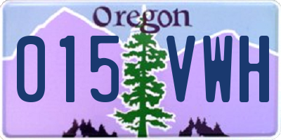 OR license plate 015VWH