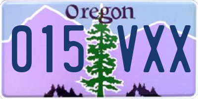 OR license plate 015VXX