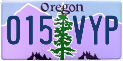 OR license plate 015VYP