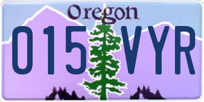 OR license plate 015VYR