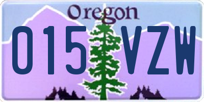 OR license plate 015VZW