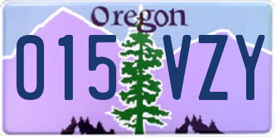 OR license plate 015VZY