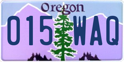 OR license plate 015WAQ