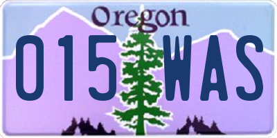 OR license plate 015WAS