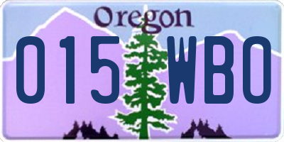 OR license plate 015WBO