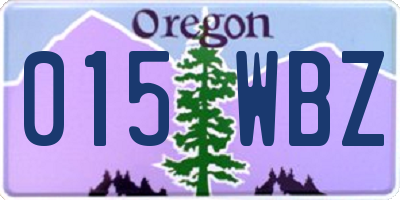 OR license plate 015WBZ