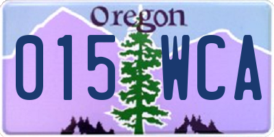 OR license plate 015WCA