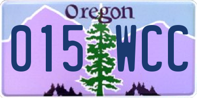 OR license plate 015WCC