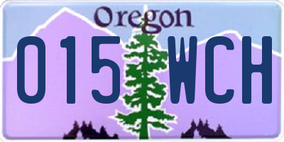 OR license plate 015WCH