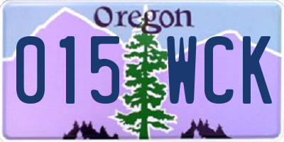 OR license plate 015WCK