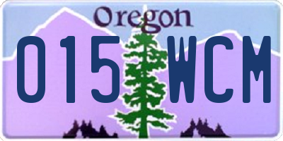 OR license plate 015WCM