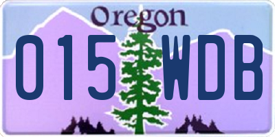 OR license plate 015WDB