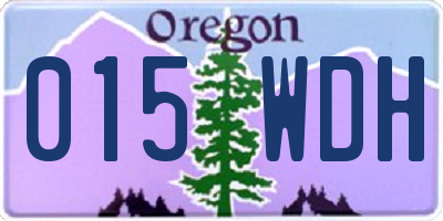 OR license plate 015WDH