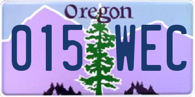 OR license plate 015WEC