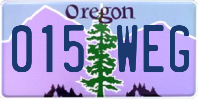 OR license plate 015WEG
