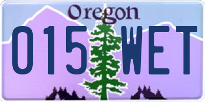 OR license plate 015WET