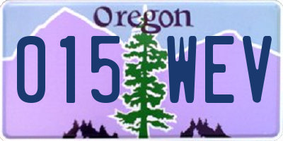 OR license plate 015WEV