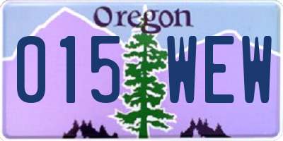 OR license plate 015WEW