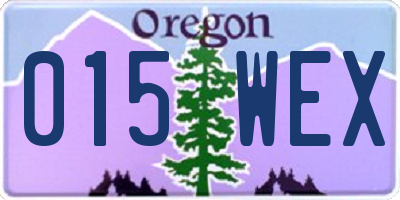 OR license plate 015WEX