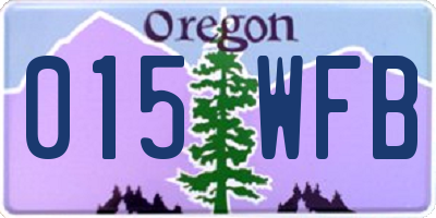 OR license plate 015WFB