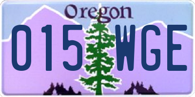 OR license plate 015WGE