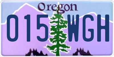 OR license plate 015WGH