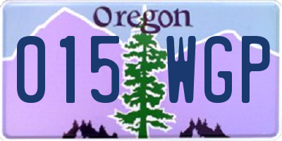 OR license plate 015WGP