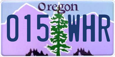 OR license plate 015WHR