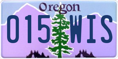 OR license plate 015WIS