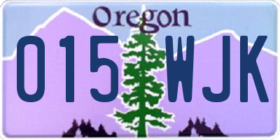 OR license plate 015WJK