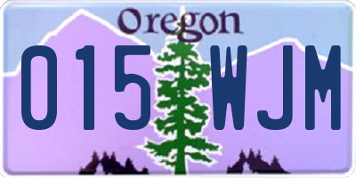 OR license plate 015WJM