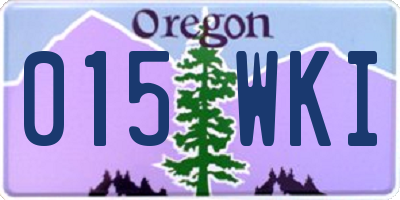OR license plate 015WKI