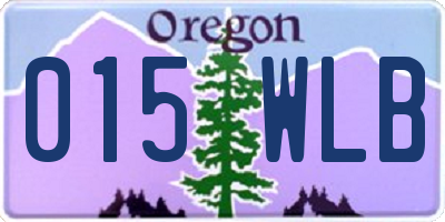 OR license plate 015WLB